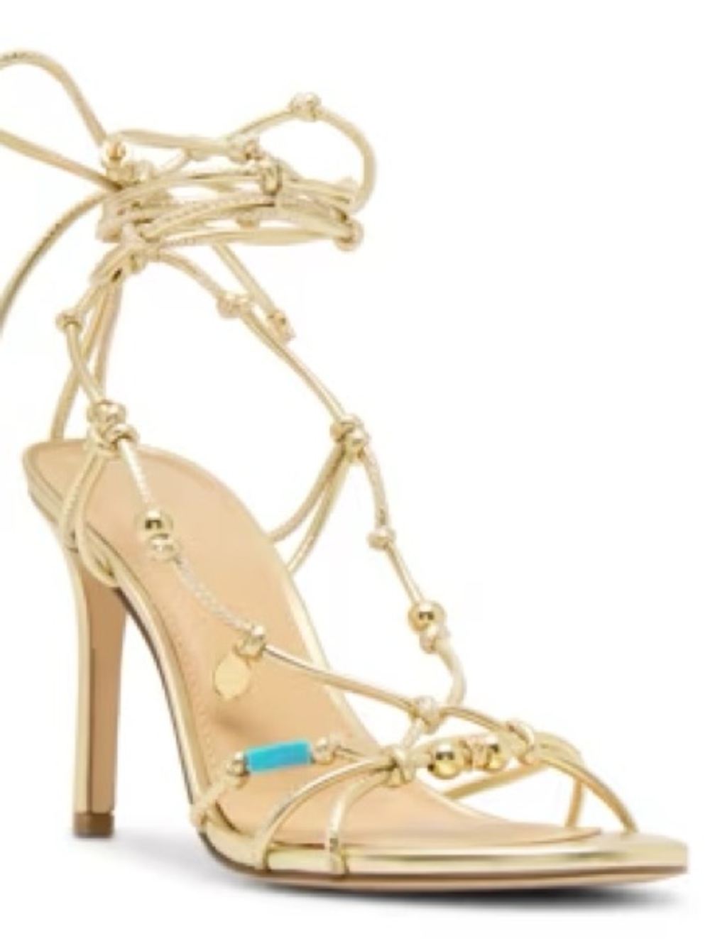 Madden Girl Gold Strappy Lace-Up High Heel Sandals